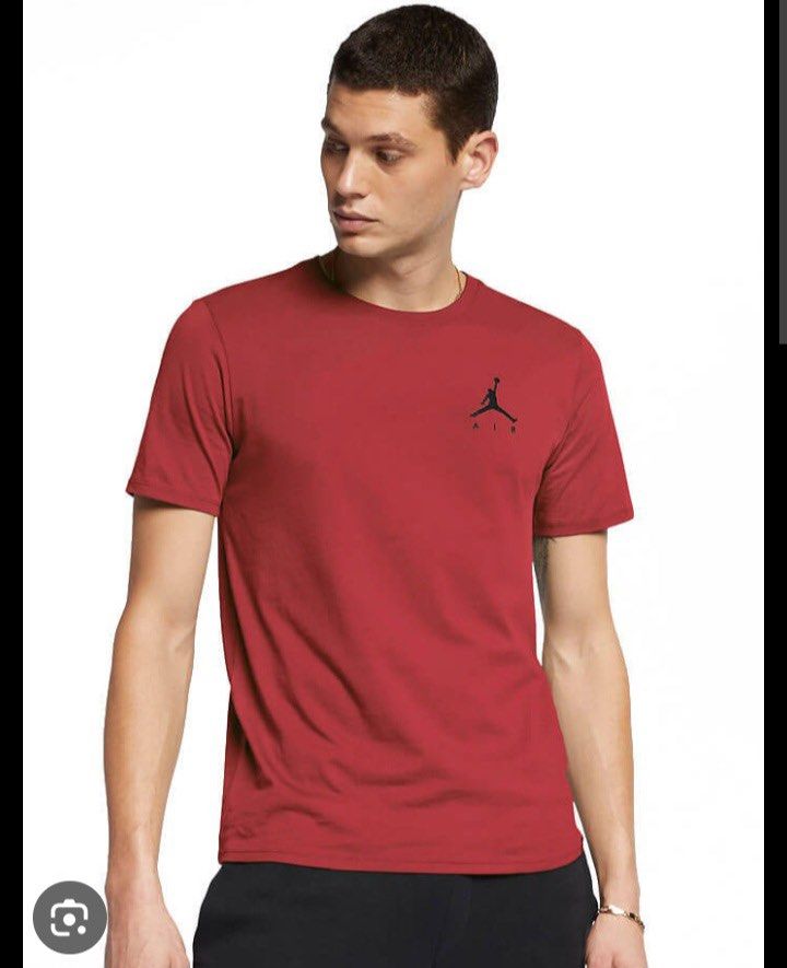 Jordan Air T-Shirt (Category: Tshirts & Polo Shirts ) located in Cainta. Submitted by la228 (Listing ID 1422044241, Image 2). Description: - Brand new Jordan Air T-shirt - Classic crew neck style - Features the iconic Jumpman logo - Solid red color - Includes a small logo near the hem - Comes with original tag -SIZE: Large -Item Location: South Cembo, Makati -Shipping: LBC,Lalamove,JNT.