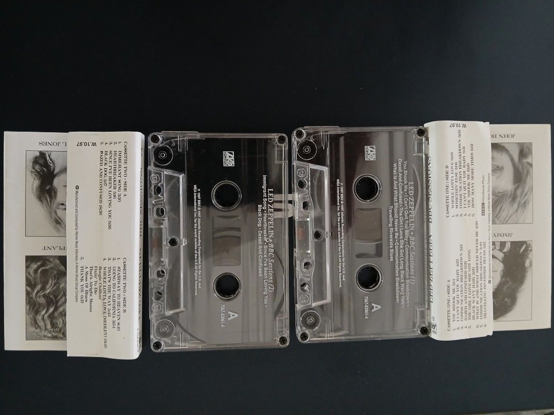 Led Zeppelin BBC Sessions Cassette Tape (Category: CDs & DVDs) located in Pili. Submitted by marktoraldo (Listing ID 1421957223, Image 2). Description: - Led Zeppelin BBC Sessions cassette tape. - Includes two cassette tapes. - Original cover included. - Cover features band members and album title. add shipping fee Gcash payment - Tracklist visible on the cover..