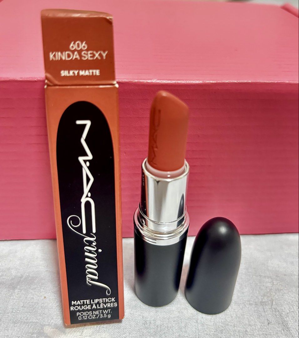 MAC MACXIMAL Silky Matte Lipstick (Category: Makeup) located in Pateros City. Submitted by bebby.evo (Listing ID 1421952764, Image 2). Description: MAC MACXIMAL Silky Matte Lipstick - shade: kinda sexy - iconic matte lipstick with 12 hours comfortable wear - just swatched // too light for my preference.