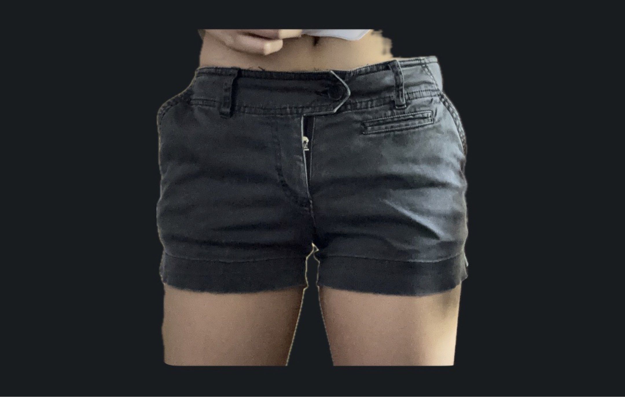 Mid waist acid black shorts (Category: Shorts) located in Lucena. Submitted by fn.clst (Listing ID 1419025495, Image 3). Description: - size 24-5 -has little hole that is not too noticeable.