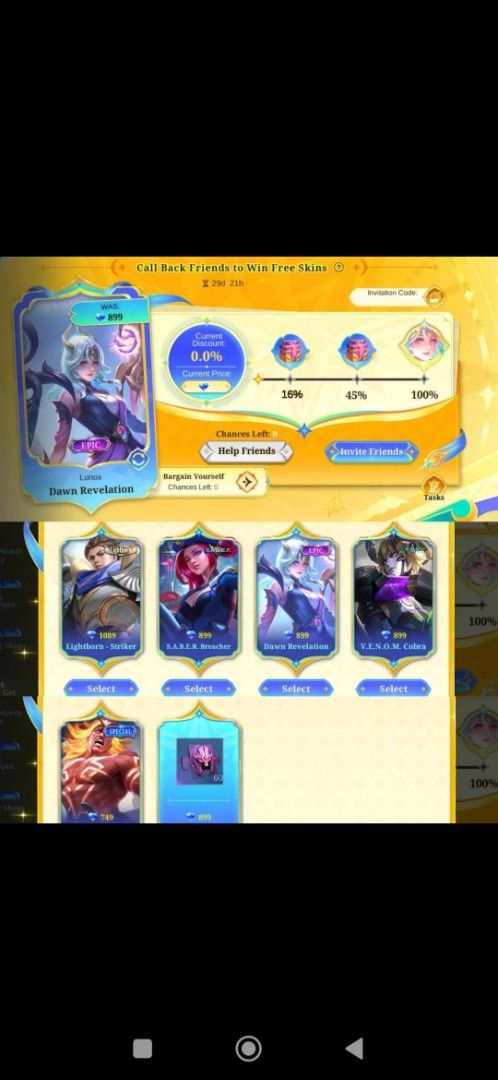 MLBB | Event Callback (Category: In-Game Products) located in Kuala Lumpur. Submitted by chwns (Listing ID 1422080479, Image 1). Description: proses max 24jam order = sabar.
