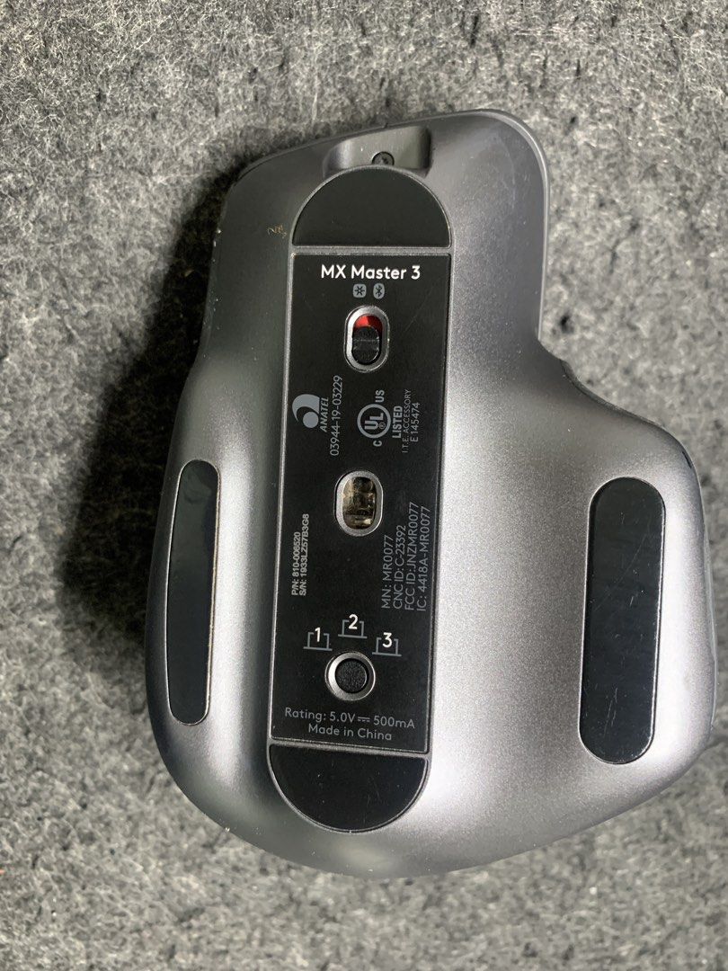 Mx Master 3 (Category: Mouse & Mousepads) located in Cainta. Submitted by Stanley71_ (Listing ID 1422008317, Image 1). Description: - Perfectly working buttons -Logibolt Receiver included/ No USB C charger -Used with grip stickers recently removed in certain areas -RFS - will upgrade mouse.