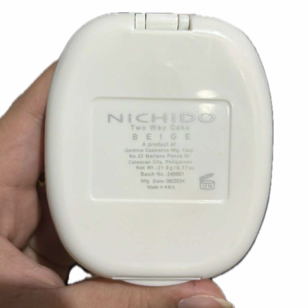 Nichido powder foundation (Category: Makeup) located in Tarlac. Submitted by jkapprl (Listing ID 1421993270, Image 3). Description: - Twice used pero napalitan na ang cushion since I have spares - Shade: Beige - J&T - Gcash.
