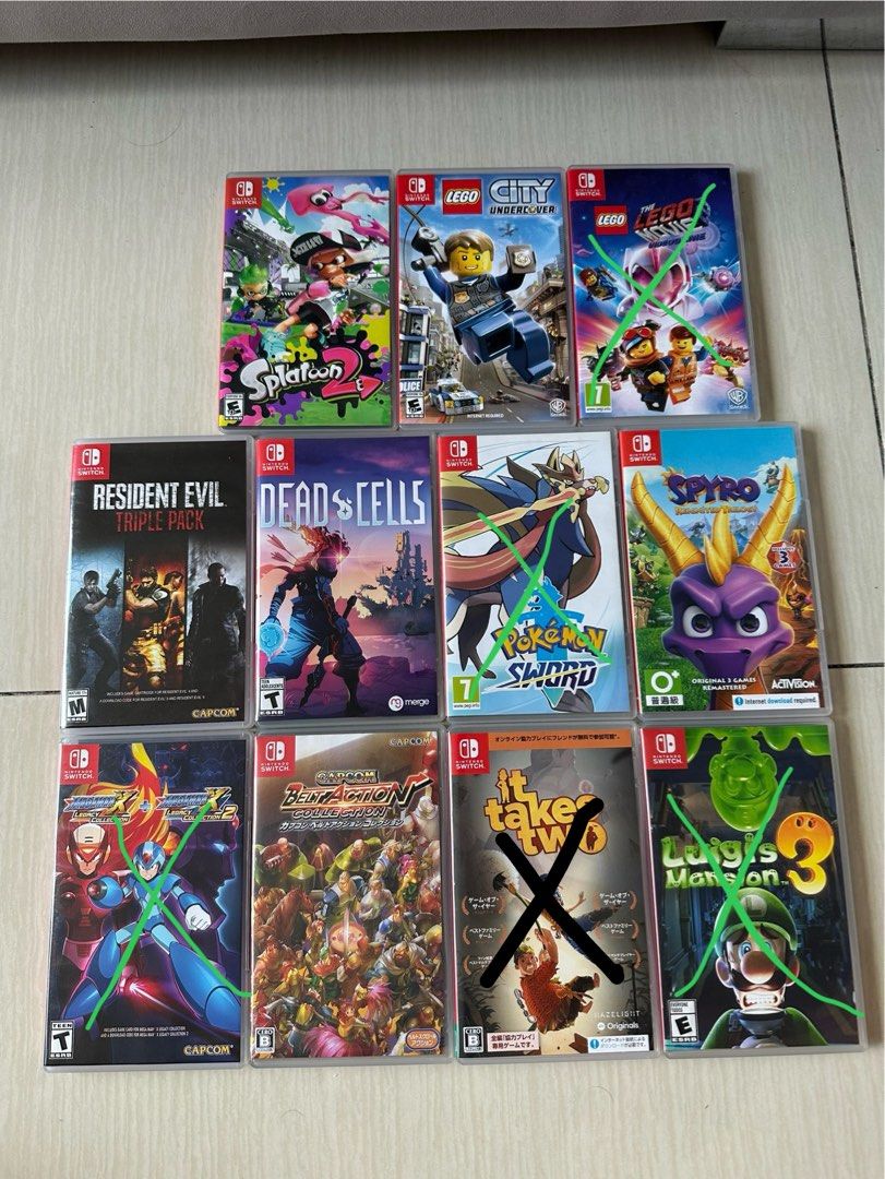Nintendo switch games for sale (Category: Nintendo) located in Quezon City. Submitted by dlsy12 (Listing ID 1412740449, Image 2). Description: Nintendo switch games for sale Splatoon 2 - 1200 Lego city undercover - 1300 Belt action collection - 1100 Resident evil - 1000 code used Dead cells - 1500 Pokemon sword - 1500 code used xSOLDx Lego movie - 1300 xSOLDx Spyro - 1200 SOLD Megaman X - 1200 code used xSOLDx It takes two - 1300 SOLD Luigis mans