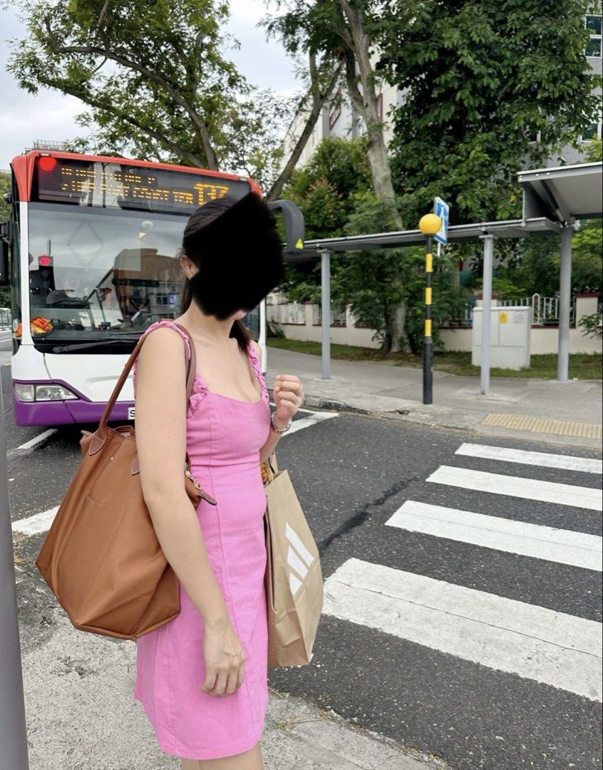 Pink Mini Dress with Braided Straps (Category: Dresses) located in Cainta. Submitted by laazzz (Listing ID 1421617317, Image 3). Description: - Pink mini dress - Braided straps - Square neckline - Fitted bodice - A-line skirt - Tie-up back detail - Side slit - Great for casual or party wear.