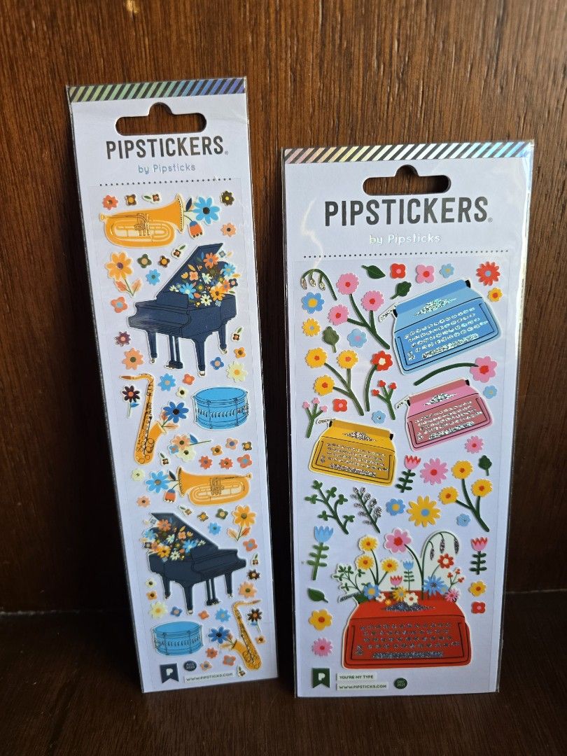 Pipstickers - Musical Instruments and Typewriter Stickers (Category: Stationery & School Supplies) located in Taguig. Submitted by erichabeee (Listing ID 1421989134, Image 1). Description: Sealed and unused, from Ginza Itoya (Japan) Musical Instruments - 300 Typewriter - 400 Lowballers will not be entertained. 😌 RFS: Downsizing. MOP: BPI, Gcash, Gotyme, etc.