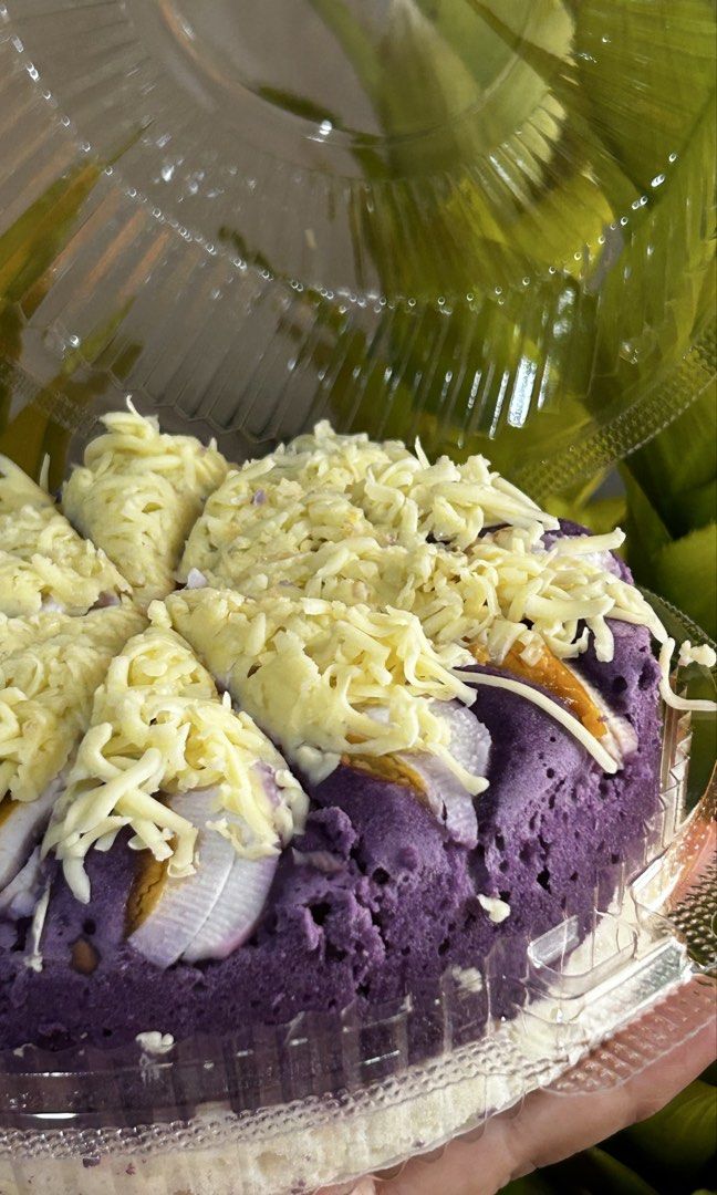 Puto Cake (Category: Local Eats) located in Cavite. Submitted by mom0f2 (Listing ID 1422054251, Image 3). Description: - Delicious Puto Cake (Original and Ube Cheese Flavor) - Topped with generous salted egg and cheese - Pre-sliced and ready to serve - Available in Round(6inch and 9inch) and Square (9inch) - Message me to order! Thank you!🙏❤️ .