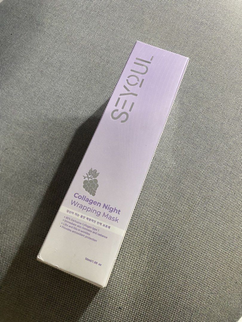 Seyoul Collagen Night Wrapping Mask (Category: Face Care) located in Quezon City. Submitted by pinkxinxity (Listing ID 1422004255, Image 1). Description: Collagen Night Wrapping Mask Unopened Expires 2027 shipping fee c/o buyer.