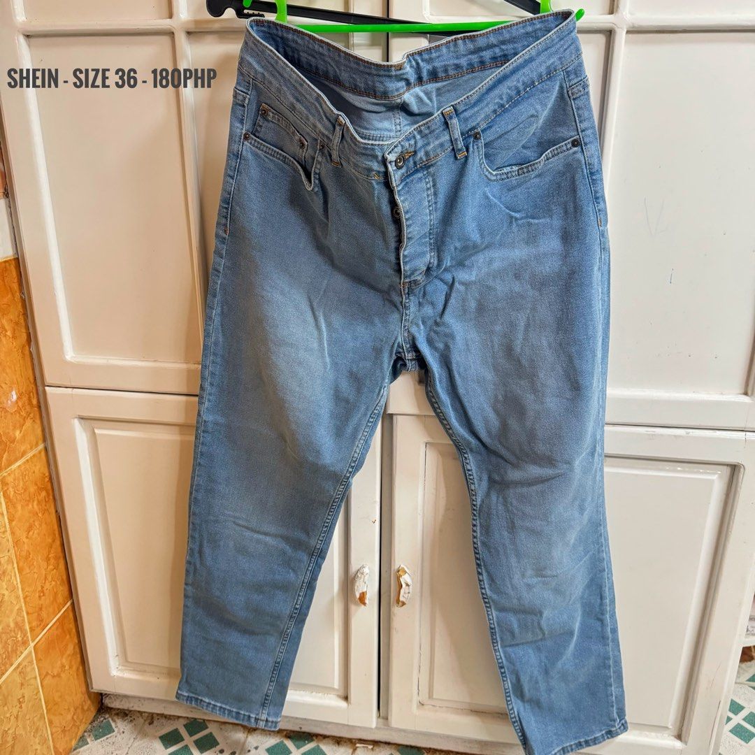 Shein Light Blue Jeans Size 36 to 40 (Category: Jeans) located in Binan City. Submitted by lealmeda (Listing ID 1422072389, Image 1). Description: - Shein light blue jeans - Size 36 - Straight leg cut - Button closure - Classic five-pocket design - Made with cotton and spandex - Perfect for everyday use.