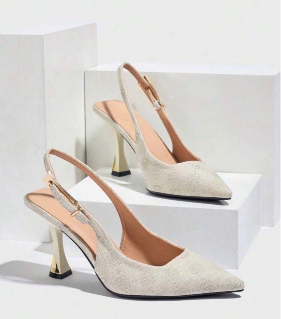 Shein Pointed-Toe Slingback Heels (size 36) (Category: Heels) located in Pasay City. Submitted by declutternstuff_yo (Listing ID 1421998986, Image 1). Description: comes with box. size 36, used twice Bought for 1k+ Heel height is 3.4 inches Super nice in actual, what you see is what you get Perfect for wedding, graduation and other events.