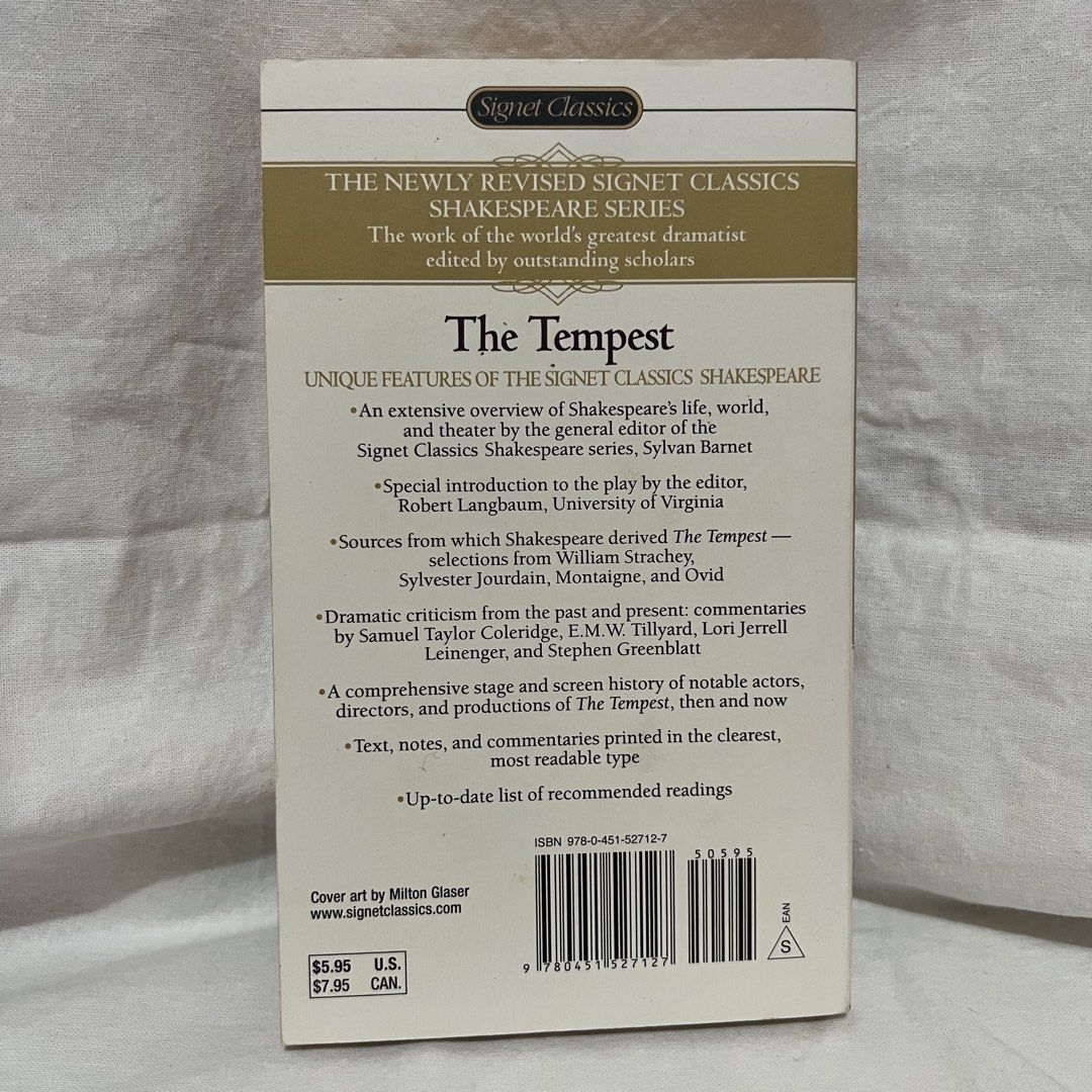 Signet Classics The Tempest by William Shakespeare (Category: Storybooks) located in Pantabangan. Submitted by ninizz (Listing ID 1421952227, Image 3). Description: .