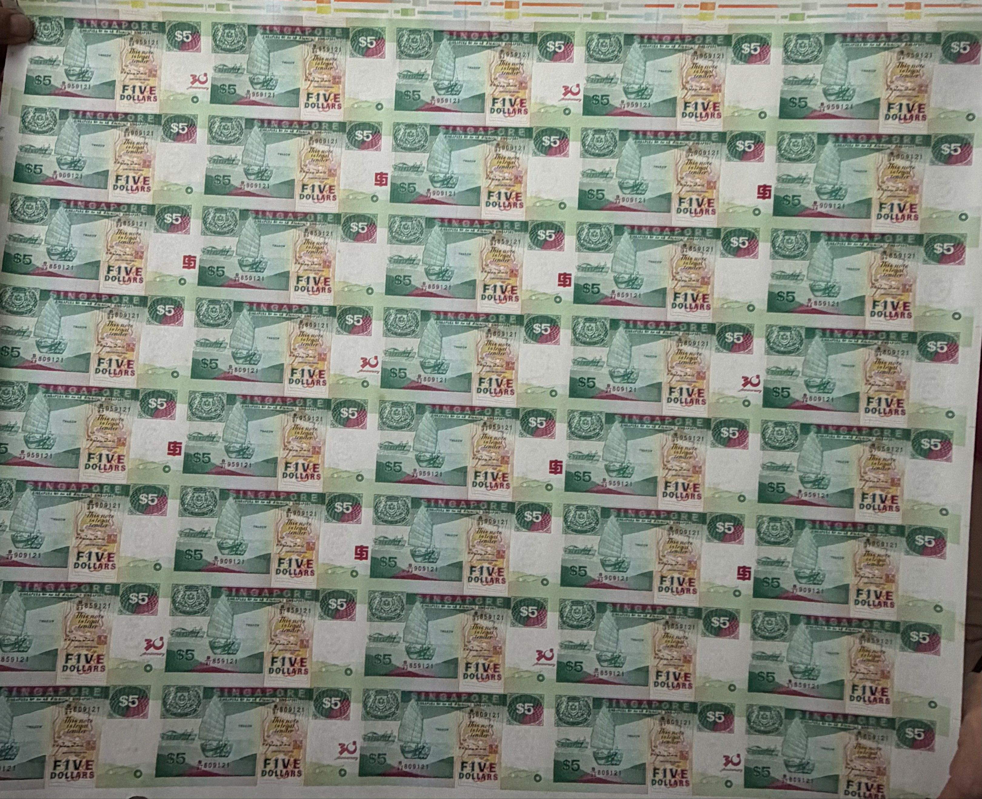 Singapore $5 Banknote Sheet very rare vintage , Hobbies & Toys ...