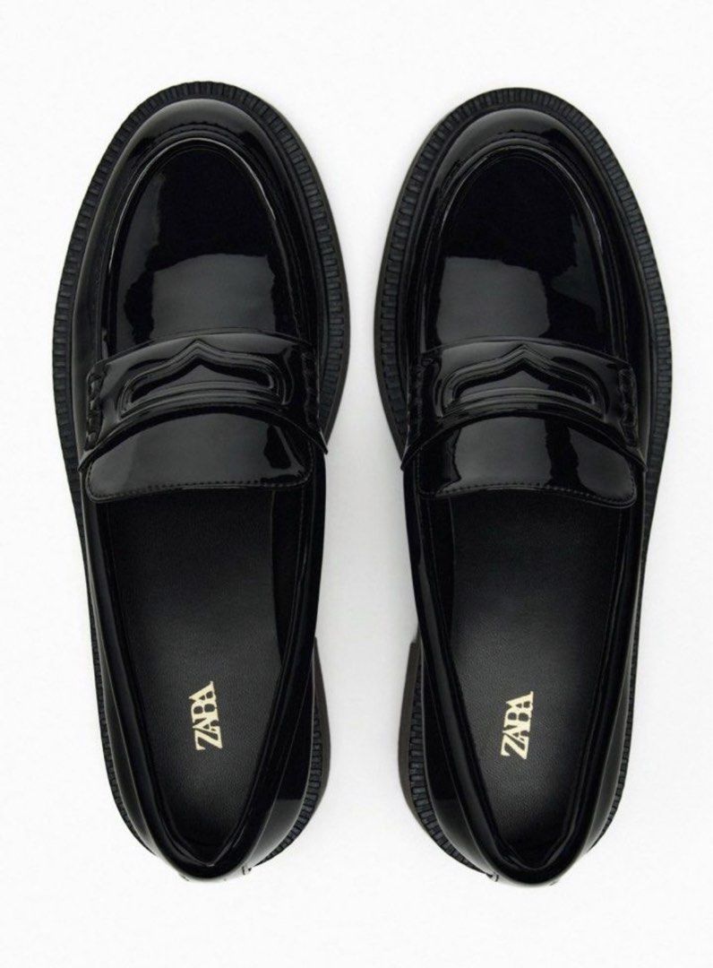 Zara Black Patent Loafers (Size 36) (Category: Loafers) located in Mandaluyong City. Submitted by andi1023 (Listing ID 1421973134, Image 2). Description: Used once for a theatre show. Got this for 2.5k.