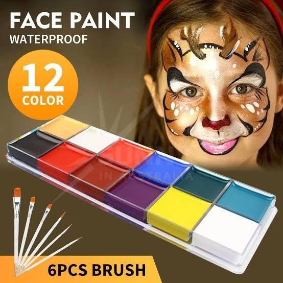 12 Colors Face & Body Paint Set with Brushes (Category: Art & Prints) located in Manila. Submitted by malianman (Listing ID 1422171668, Image 3). Description: Face and body paint set includes 12 vibrant colors, perfect for creating various looks. It comes with a set of brushes for easy application. The paint is waterproof, making it ideal for parties, events, or creative play. Great for both face and body art, allowing for endless design possibil
