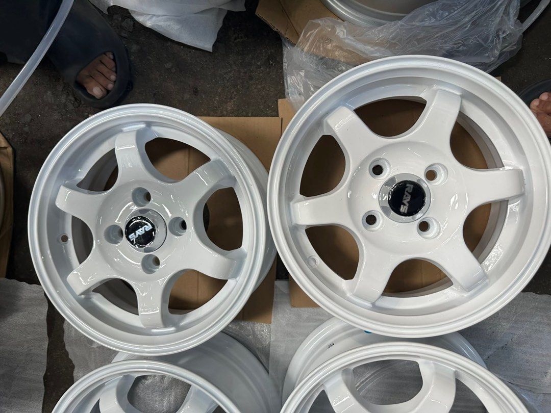 13” TE37 Rays design code 601 White mags 4Holes pcd 100 Bnew (Category: Mags and Tires) located in Quezon City. Submitted by mindanaotyrehaus (Listing ID 1422172637, Image 2). Description: 4pcs. 13” TE37 Rays design code 601 Brandnew Magwheels 4 Holes PCD 100 x5.5 width/ offset 35 Color: White sold as 4pcs for 13,000 pesos mags only * price may change without prior notice *txt or call us to check availability * fix price * Cash transaction/ GCash