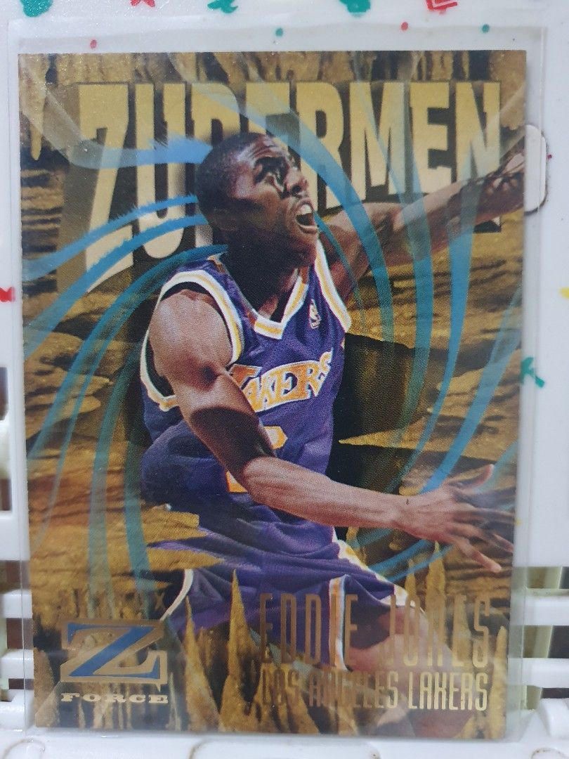 1996-97 Skybox Z Force - [Base] #178 Eddie Jones (Category: Raw Singles) located in Quezon City. Submitted by collectionneursonline88 (Listing ID 1345795894, Image 3). Description: 🔄 Meetups Balintawak Camachile 7/11 Quezon City 🛵 Shipping : - Lalamove ( except Provincial) - Flash Express - GogoExpress - LBC 📥 Payment : cash on meetups Gcash Los Angeles Lakers.