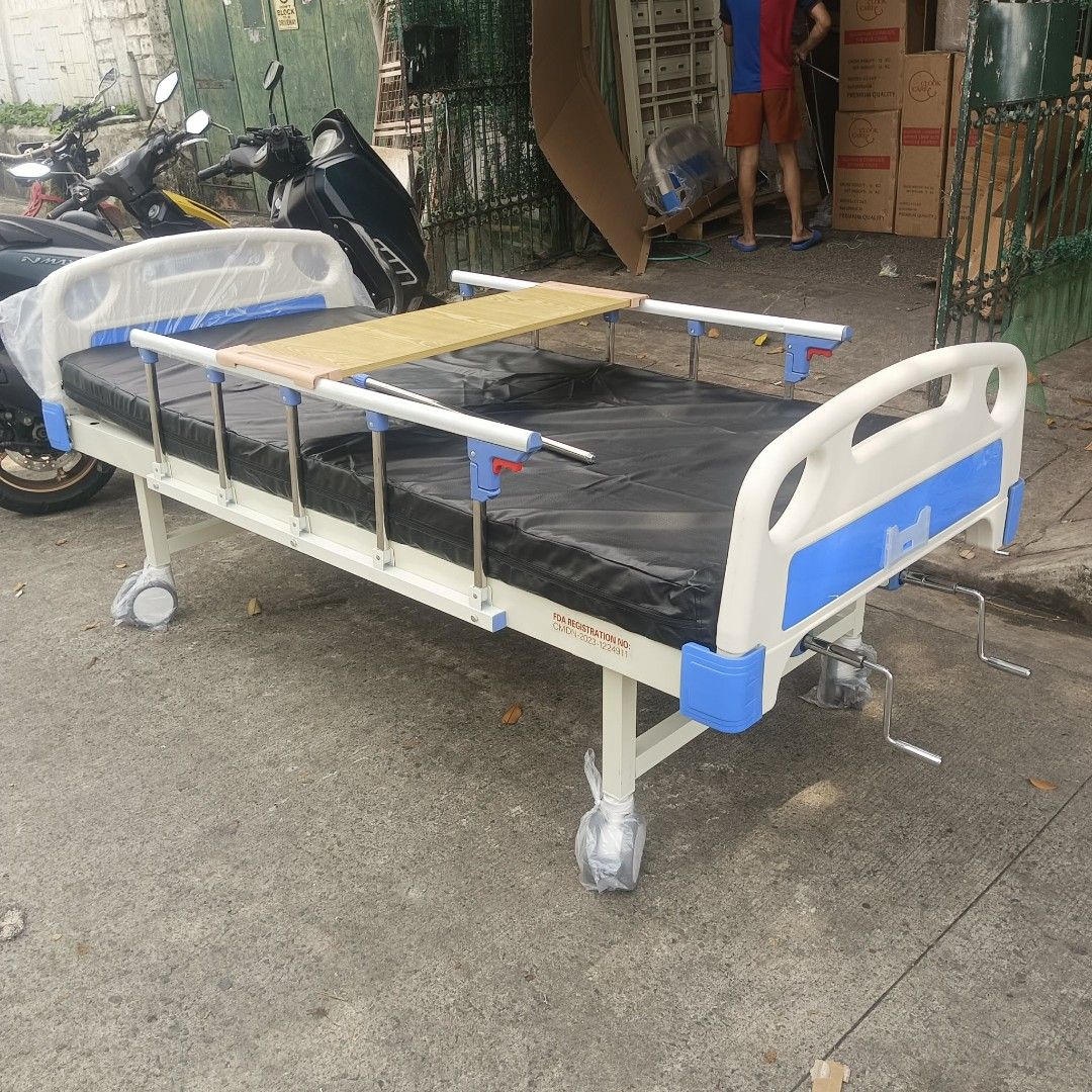 Adjustable Hospital Bed with Side Table (Category: Medical Supplies & Tools) located in Manila. Submitted by joy63057743416 (Listing ID 1422232761, Image 1). Description: we accept bulk orders brandnew affordable onhand negotiable good quality and condition open for pick up and delivery high quality we also sell many medical supplies call me 09268225723 cod,gcash,bank transfer lifetime time free service.