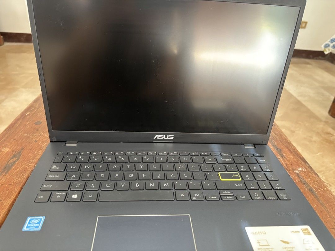 ASUS E510 Laptop (Category: Laptops & Notebooks) located in Calamba. Submitted by s3r3s4 (Listing ID 1422138012, Image 1). Description: - ASUS E510 laptop - Black body and keyboard - Yellow enter key - Includes charger - ASUS logo visible when closed asus e510 specs ￼ ￼ ￼ +4 The ASUS E510 (Vivobook Go 15) is a budget-friendly 15.6-inch laptop featuring an Intel Celeron (N4020/N4500) or Pentium Silver processor, 4GB DDR4 RAM, and 128GB/256GB SSD s