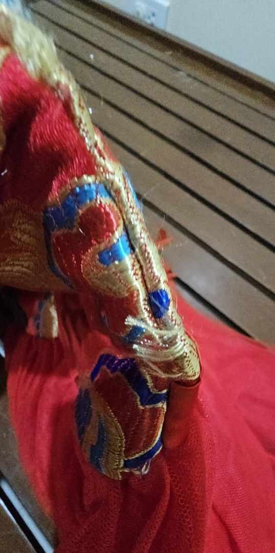 Chinese Traditional Dress (Category: Babies & Kids Fashion) located in Cebu City. Submitted by everythingonearth (Listing ID 1422167365, Image 3). Description: - Exquisite red Chinese traditional dress - Intricate gold dragon and floral embroidery - Includes a red bow at the waist - Features a layered tulle skirt - Short sleeves and decorative buttons - Ideal for special occasions.