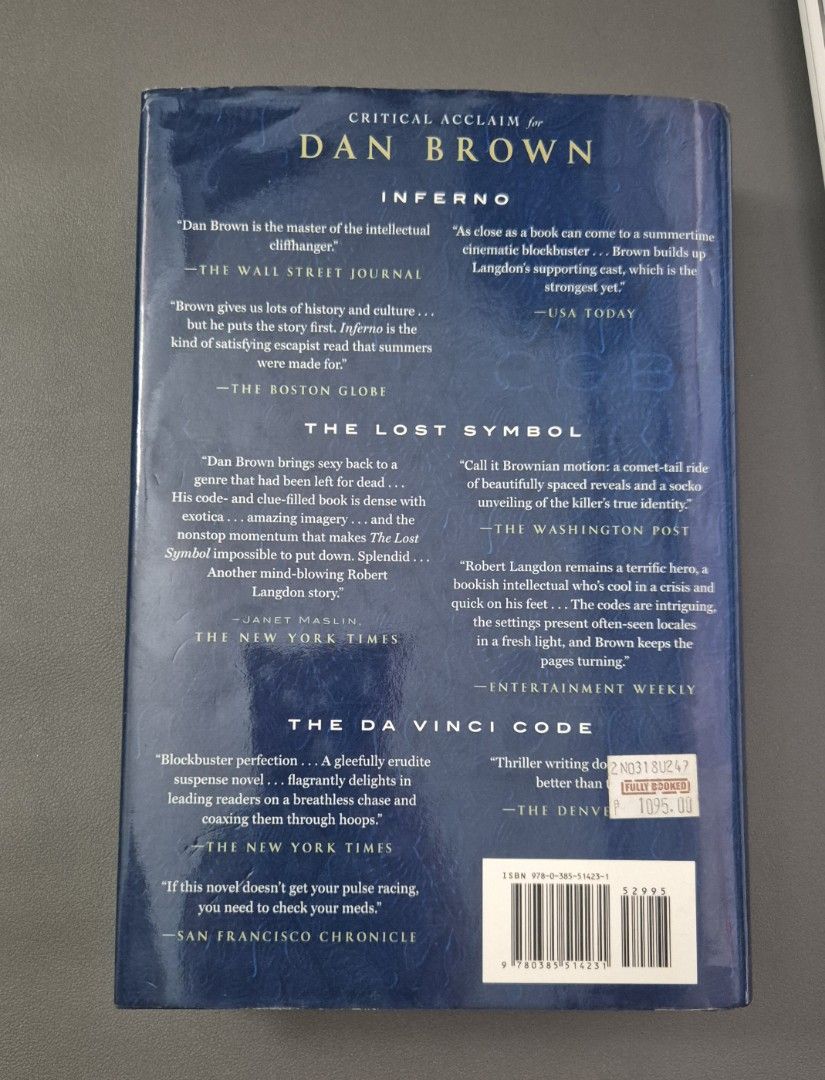 Dan Brown Origin Novel (Category: Storybooks) located in Angeles City. Submitted by dps733 (Listing ID 1422083912, Image 2). Description: Origin by Dan Brown - hardcover book edges show some discoloration spine is intact no other issues php 500 + shipping fee dm for inquries.