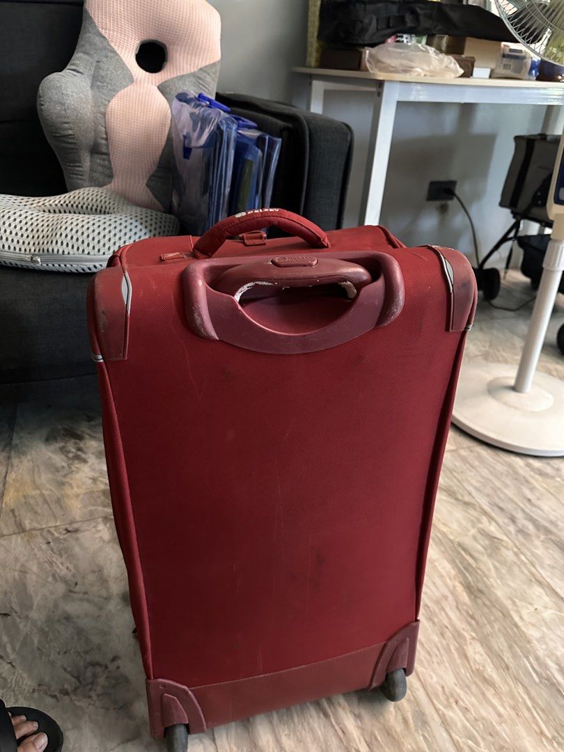 Delsey Rolling Luggage (Category: Luggage) located in Quezon City. Submitted by decluttertherapymnl (Listing ID 1422221403, Image 3). Description: Delsey Duffle Rolling Luggage - Retractable handle - Multiple compartments and interior straps for organization - Top and side handles for carrying - Exterior shows some wear and tear RFS: Decluttering Payment online or upon pick up Pick up at Pasig.