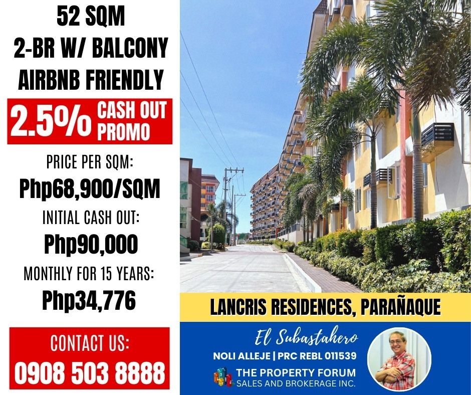 Foreclosed Condominium (Category: Apartments & Condos) located in Mandaluyong City. Submitted by thepropertforumph (Listing ID 1422096695, Image 1). Description: 𝐅𝐎𝐑𝐄𝐂𝐋𝐎𝐒𝐄𝐃 𝐂𝐎𝐍𝐃𝐎𝐌𝐈𝐍𝐈𝐔𝐌🏘️ *𝗣𝗿𝗼𝗽𝗲𝗿𝘁𝘆 𝗔𝗱𝗱𝗿𝗲𝘀𝘀: Garnet Tower Lancris Residences, Dominic Savio corner Japan Streets, San Antonio Paranaque City *𝐅𝐥𝐨𝐨𝐫 𝐀𝐫𝐞𝐚: 52.25 sqm *𝐌𝐢𝐧𝐢𝐦𝐮𝐦 𝐁𝐢𝐝 𝐏𝐫𝐢𝐜𝐞: Php3,598,050.00 ✅0.1 km in PUREGOLD REMANVIL