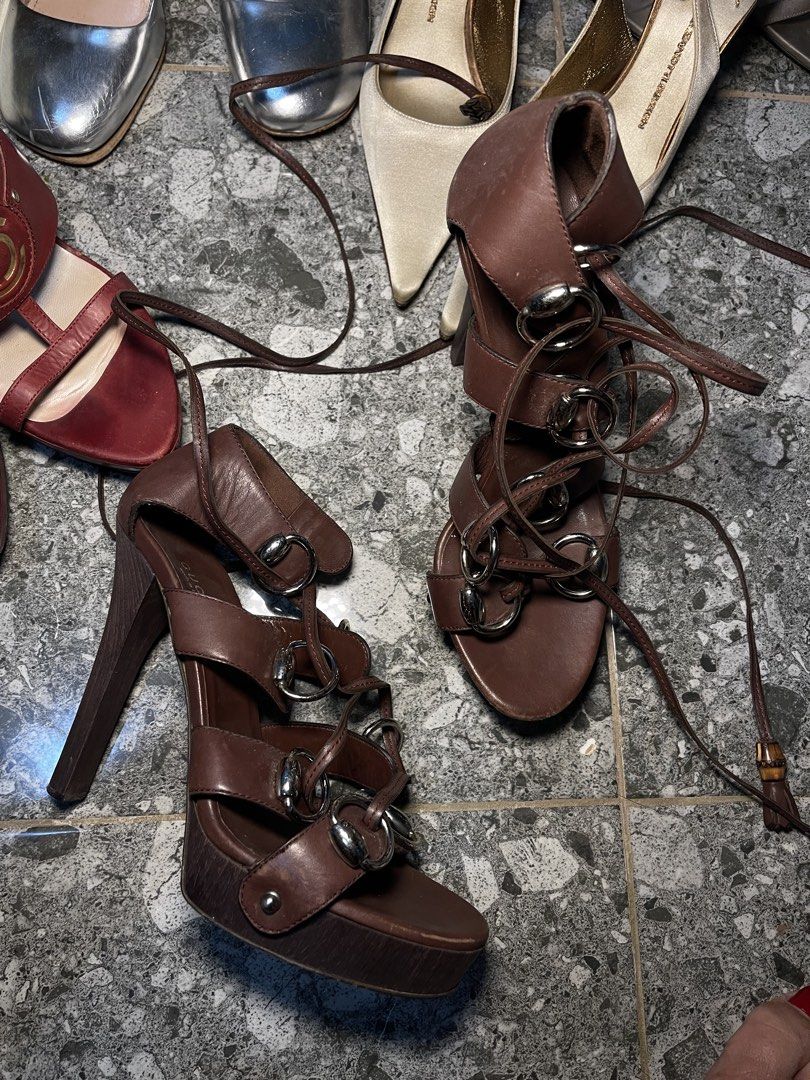 Gucci SS07 Bamboo Gladiator worn by Adriana Lima (Category: Sneakers & Footwear) located in Malaybalay. Submitted by Clint0ris (Listing ID 1422148705, Image 2). Description: - Gucci SS07 Bamboo Gladiator sandals - Size: 38C/8 - Color: Brown - Design: Bamboo detailing - Condition: Excellent - Iconic style, as seen on Adriana Lima - Perfect for adding a touch of luxury to any outfit -need funds for school.