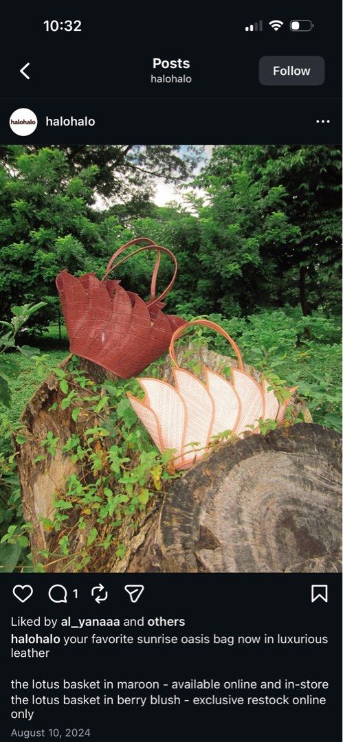 halohalo lotus bag (rare) (Category: Shoulder Bags) located in Mandaluyong City. Submitted by mini.declutter (Listing ID 1422094201, Image 2). Description: interest check! planning to sell this bag:) lotus basket bag in berry blush:> dm me ur offer.