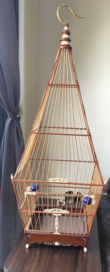 Handcrafted Wooden Bird Cage, Pet Supplies, Homes & Other Pet ...