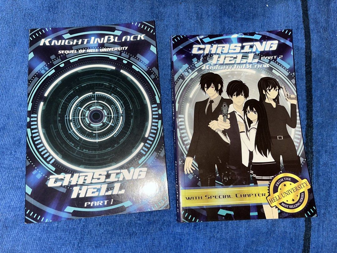 Hell University and Chasing Hell Book Series (Category: Storybooks) located in Manila. Submitted by k4tee (Listing ID 1422172597, Image 3). Description: - Hell University & Chasing Hell book series - By KnightInBlack - Includes: Hell University Part 1 & 2, Chasing Hell Part 1 & 2 - 4 books.
