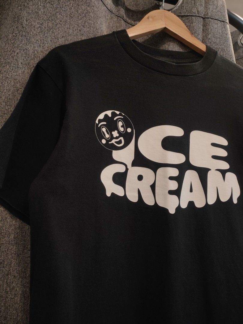 Ice Cream T-shirt (Category: Tshirts & Polo Shirts ) located in Quezon City. Submitted by markythegrappler17 (Listing ID 1422146402, Image 2). Description: - Black Ice Cream T-shirt - Size: M -Dimes 19W/27L - Made in Japan - Material: 100% Cotton - Features Ice Cream logo on front and back.