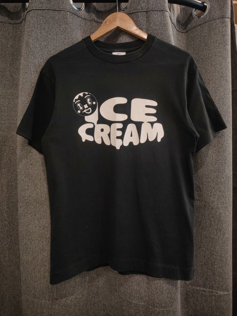 Ice Cream T-shirt (Category: Tshirts & Polo Shirts ) located in Quezon City. Submitted by markythegrappler17 (Listing ID 1422146402, Image 1). Description: - Black Ice Cream T-shirt - Size: M -Dimes 19W/27L - Made in Japan - Material: 100% Cotton - Features Ice Cream logo on front and back.
