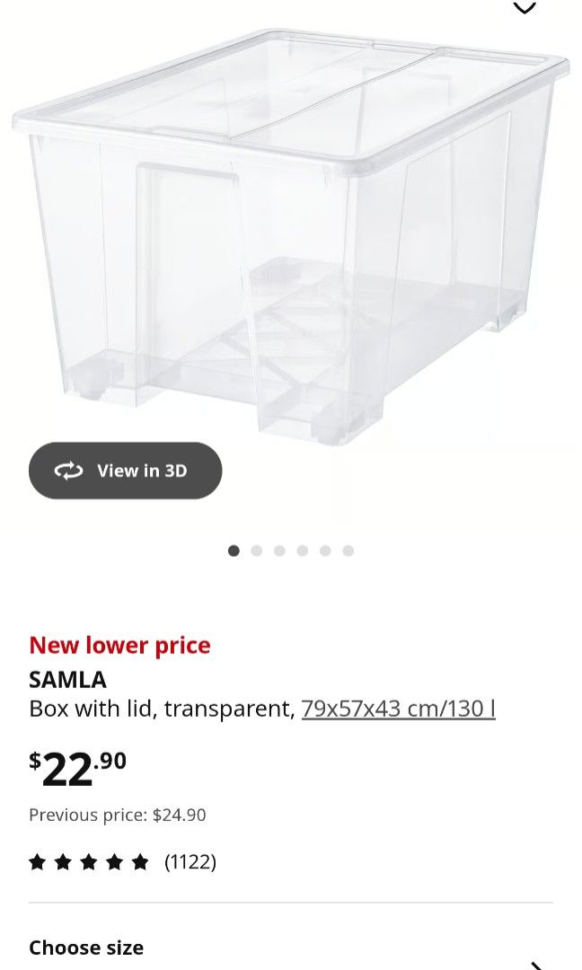 IKEA SAMLA Storage Boxes with Lids460458500177930242