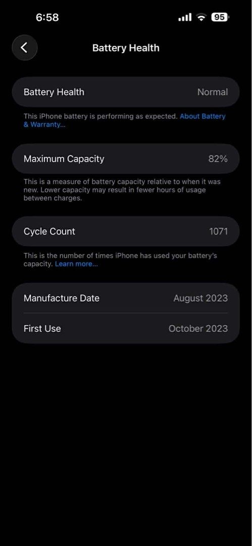 Iphone 15 Pro Max (Negotiable) (Category: iPhone 15 Series) located in Batangas. Submitted by daefloress (Listing ID 1422197464, Image 3). Description: Iphone 15 Pro Max Natural Titanium 82 Batt Health 256 GB Location: San Jose, Batangas, Lipa Batangas.