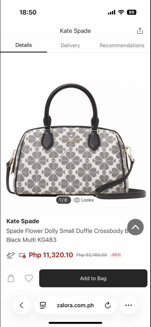 Kate Spade Dolly Duffle Crossbody Bag (Category: Luxury Bags & Wallets) located in Manila. Submitted by shopaes (Listing ID 1422146029, Image 2). Description: Authentic Orig Price 11k .