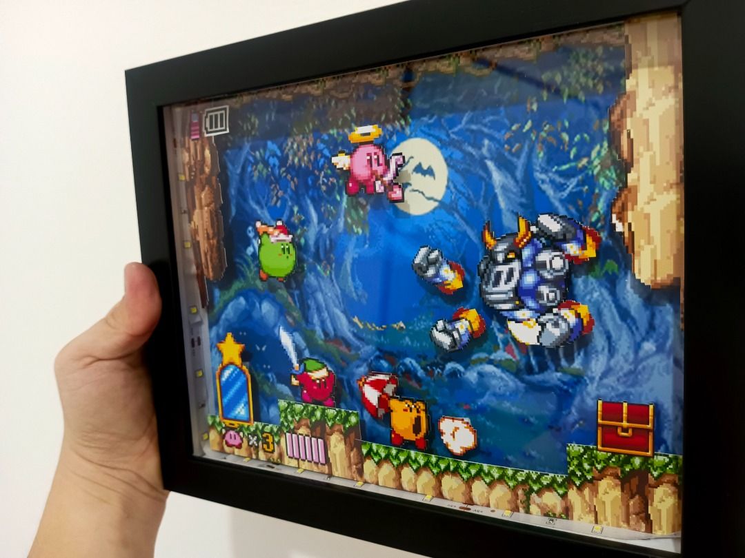 Kirby & the Amazing Mirrors Video Game Shadow Box, Video Gaming, Video ...
