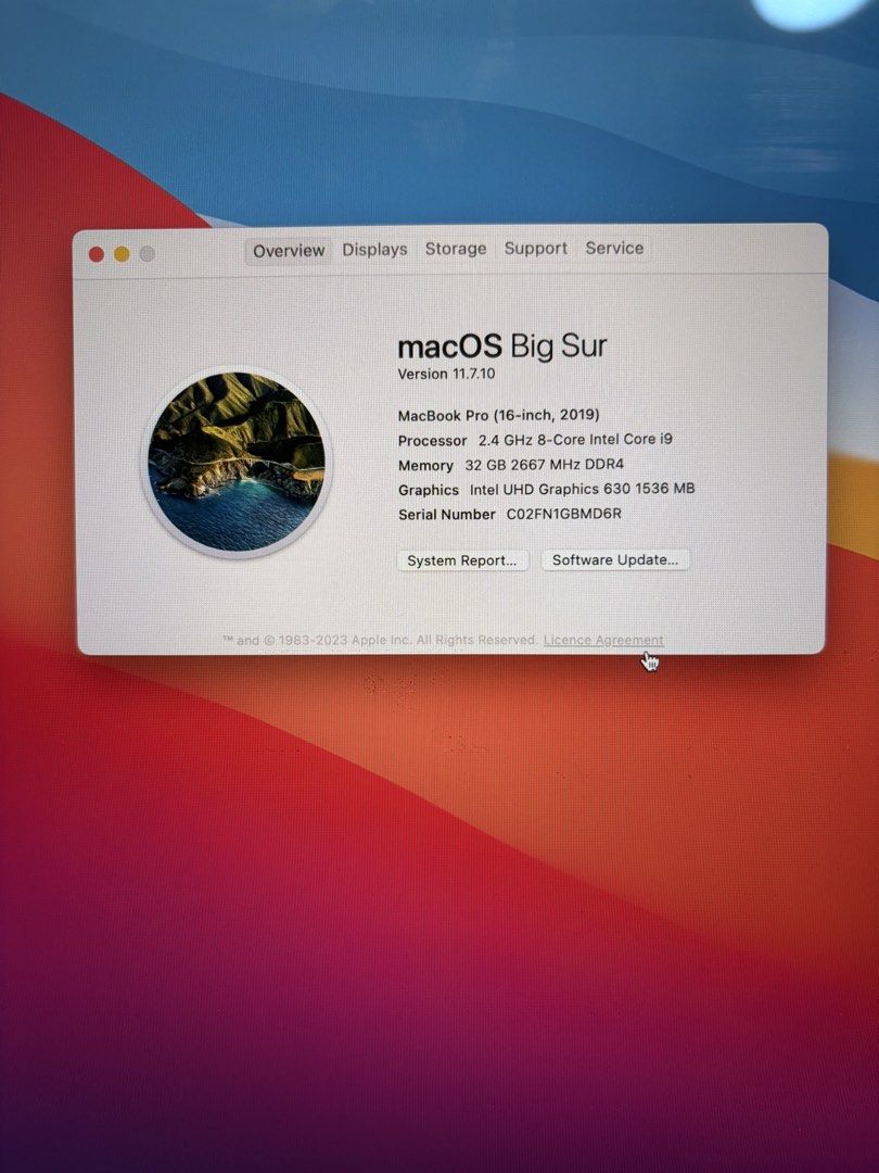 MacBook Pro 16-inch (2019), i9 32GB 1TB