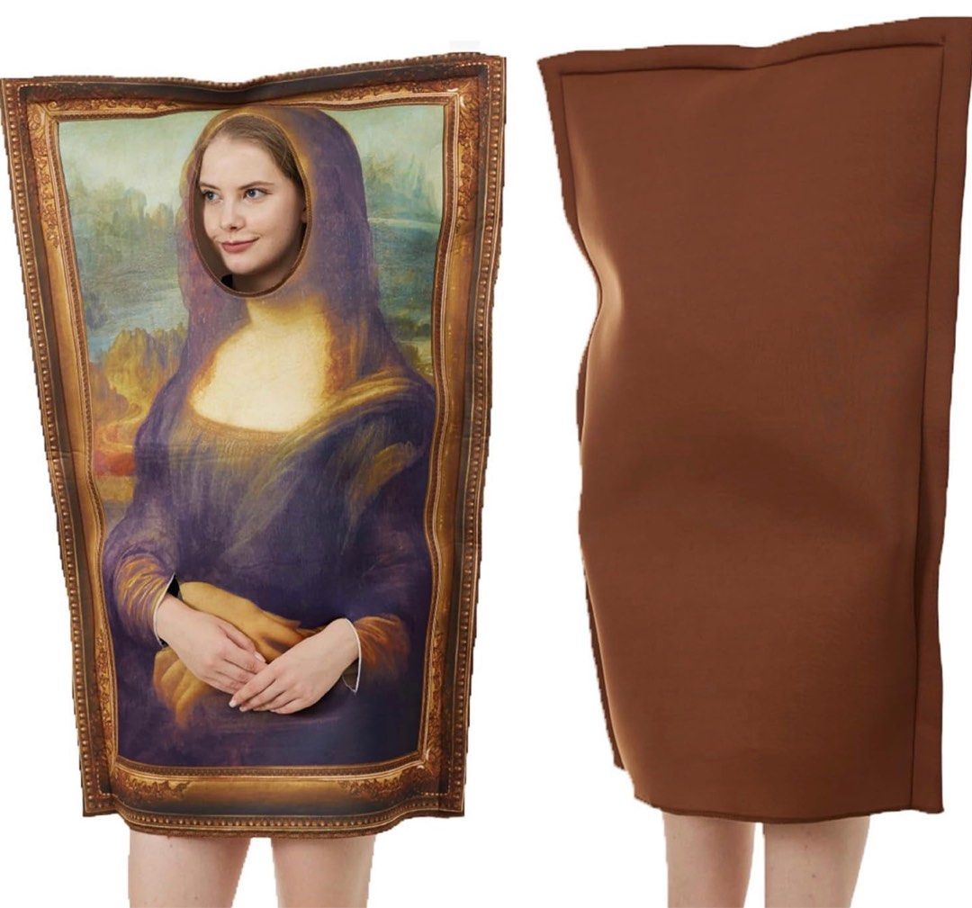 Mona Lisa Costume (Category: Other Accessories) located in Bacolod City. Submitted by digitaldeclutter (Listing ID 1422132149, Image 1). Description: - Mona Lisa costume - Features the iconic painting - Includes a face and wrist cutout - Solid brown back - Easy to wear - Great for parties and events - US bought ✨I do not sell counterfeit items ✨No swaps. No meet-ups. ✨J&T or LBC COP ✨MOP: BPI ✨All sales are final.