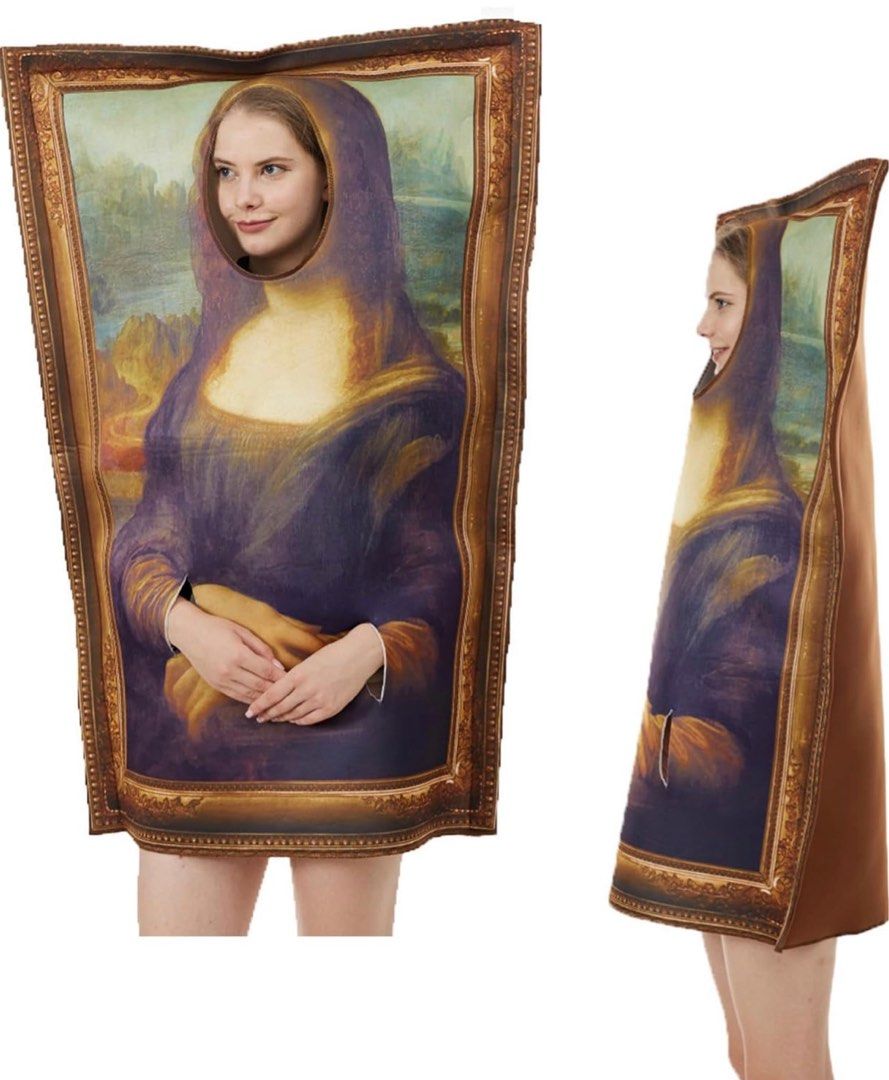 Mona Lisa Costume (Category: Other Accessories) located in Bacolod City. Submitted by digitaldeclutter (Listing ID 1422132149, Image 2). Description: - Mona Lisa costume - Features the iconic painting - Includes a face and wrist cutout - Solid brown back - Easy to wear - Great for parties and events - US bought ✨I do not sell counterfeit items ✨No swaps. No meet-ups. ✨J&T or LBC COP ✨MOP: BPI ✨All sales are final.
