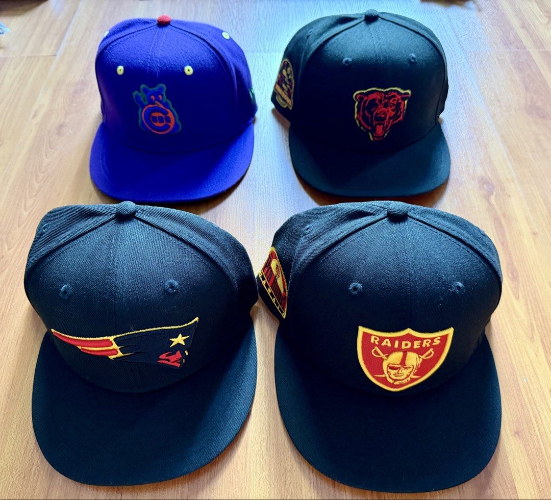 New Era NFL/MLB 59Fifty Fitted Caps (Category: Caps & Hats) located in Mandaluyong City. Submitted by voltprime (Listing ID 1422095983, Image 1). Description: Assorted Fited New ERA caps. Authentic/original. Selling as lot - 1800 Size : 7 1/2 59.6cm Sinukat lang. Rfs: hindi tama sa ulo ko. Location: Mandaluyong Bdo / Gcash .