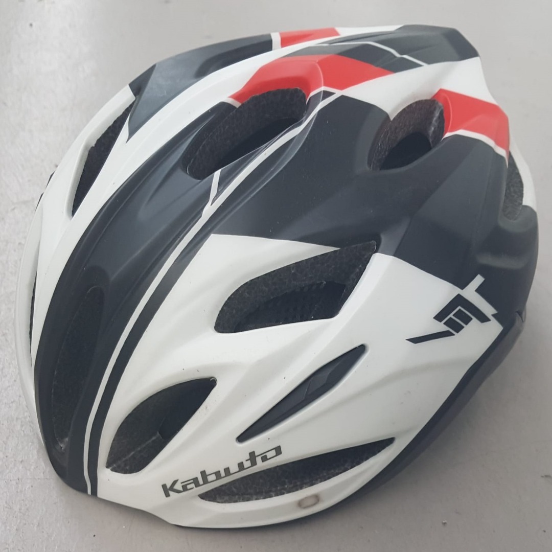 OGK Kabuto Vitt Cycling Helmet, Road Bike Helmet, Black, White & Red ...