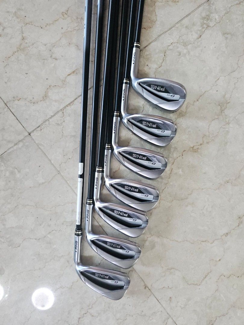 PING IRON SET- G425 (Category: Golf) located in Muntinlupa City. Submitted by pbs_sang (Listing ID 1422134571, Image 1). Description: PING IRON SET- 7 PCS. FROM SAND(S), PW, 9,8,7,6, 5. LIE- BLACK DOT SHAFT- ORIGINAL PING SHAFT, REULAR FLEX. 8 MONTHS USED.