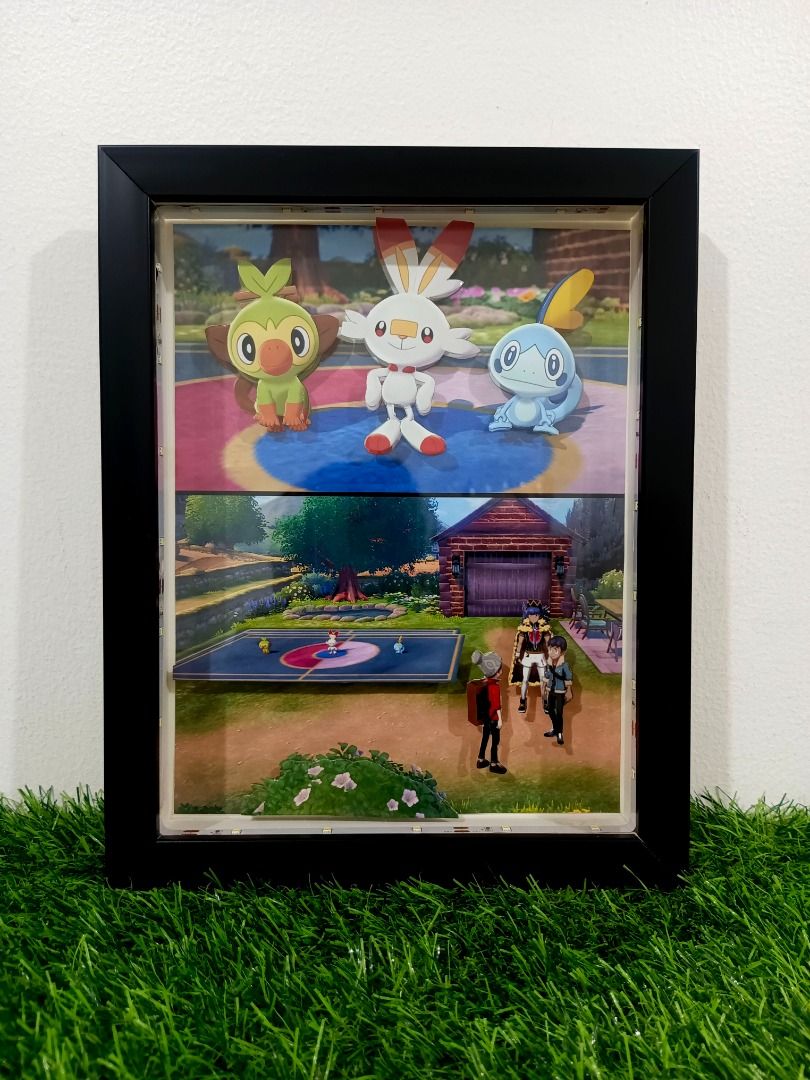 Pokemon Generation 8 Starters (Sword & Shield) Video Game Shadow Box ...