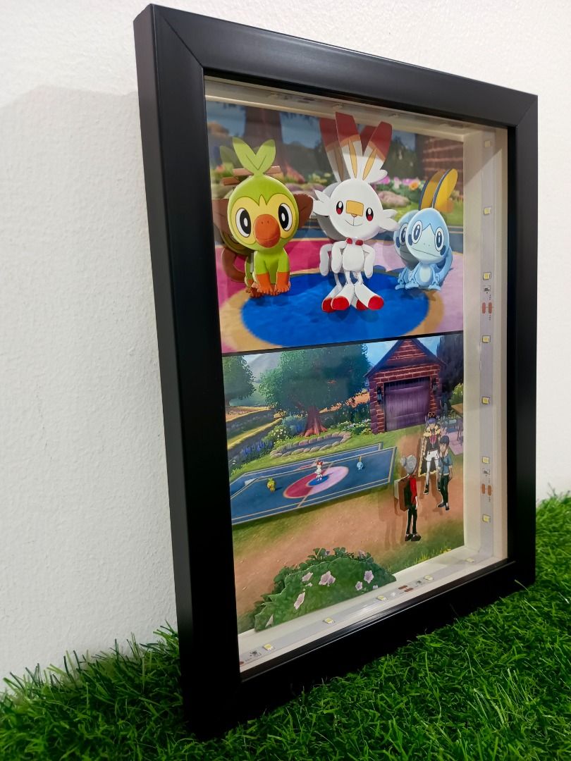 Pokemon Generation 8 Starters (Sword & Shield) Video Game Shadow Box ...