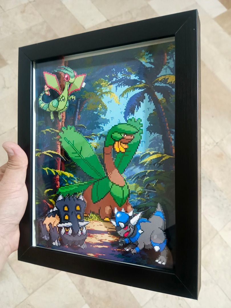 Pokemon in Forest Video Game Shadow Box, Video Gaming, Video Games ...