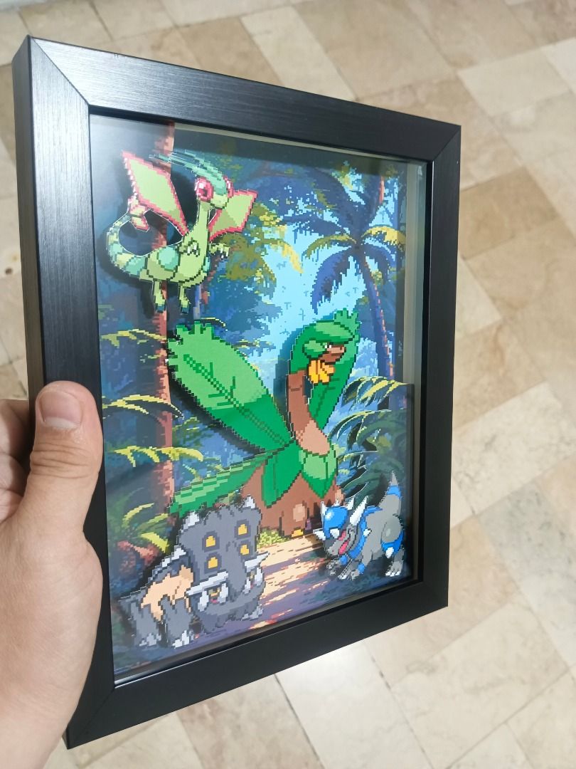 Pokemon in Forest Video Game Shadow Box, Video Gaming, Video Games ...