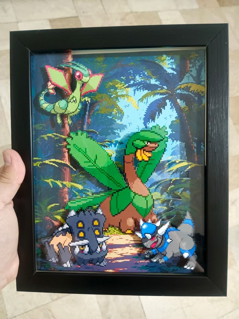 Pokemon in Forest Video Game Shadow Box, Video Gaming, Video Games ...