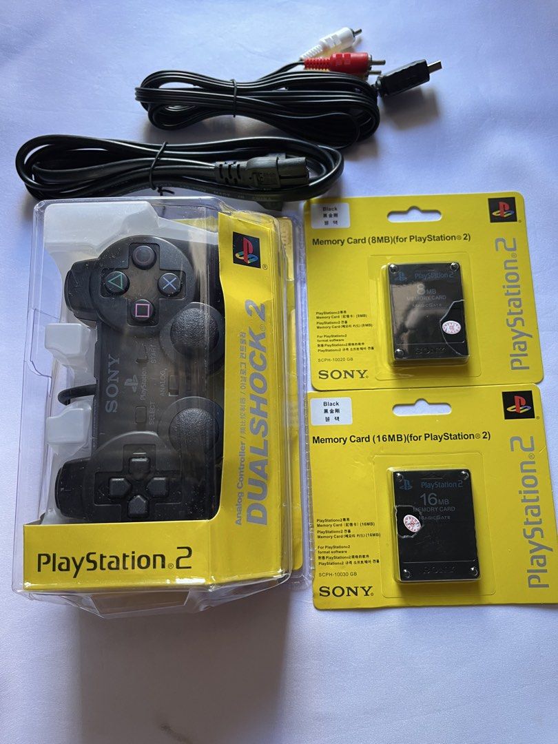 Ps2 wired controller (Category: PlayStation) located in Quezon City. Submitted by juhaire (Listing ID 1422137115, Image 1). Description: Brand new ps2 wired controller 300 Class a Av cabale 150 Ac power cord 150 Ps2 8mb memory card 250 Ps2 16 mb 300 Brand new po naka zeld pa ang memory cards walang laman .