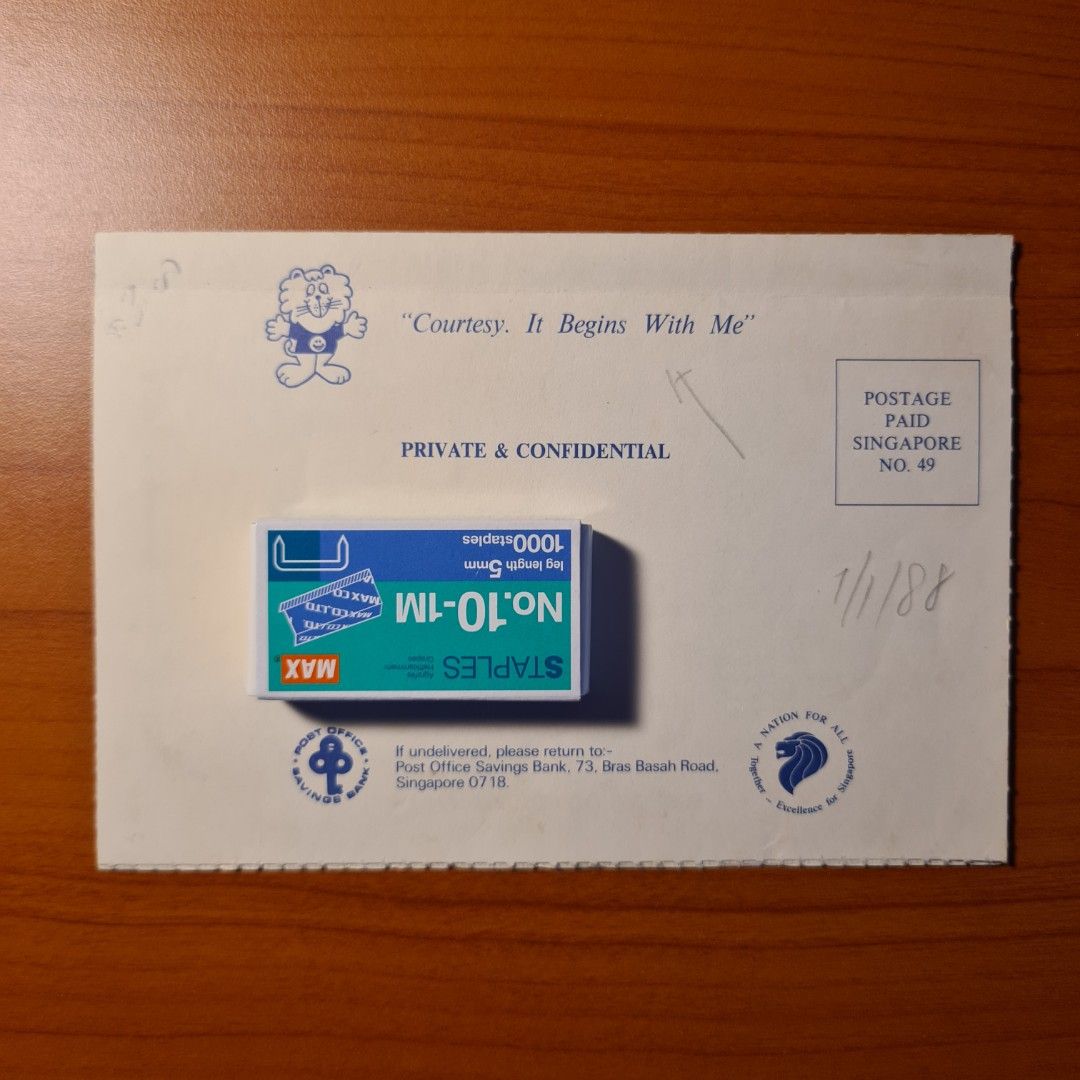 Rare Vintage 1988 POSB Current Account Statement Set -