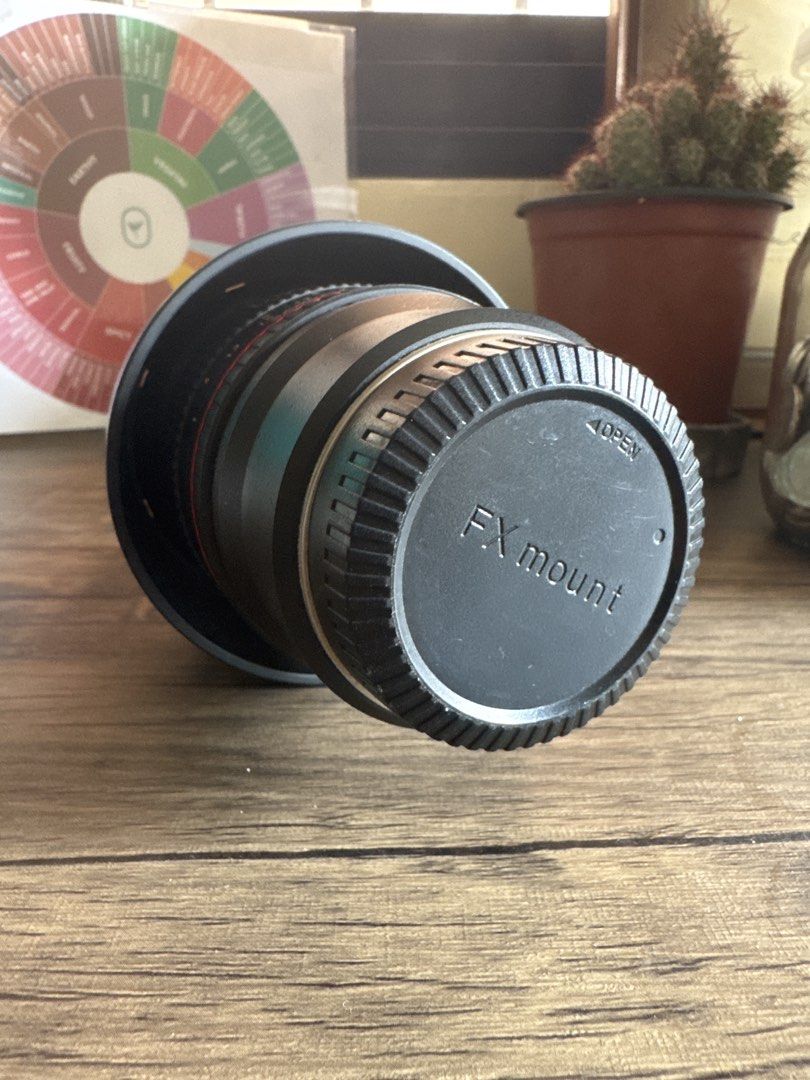 Samyang 1.4/85mm FX Mount Lens (Category: Lens & Kits) located in Manila. Submitted by yourchaiboy (Listing ID 1422128364, Image 3). Description: With box. Original lens cap and hood. Available for testing at Pilar Village. - Samyang 85mm f/1.4 FX lens AS IF UMC - Includes lens hood and lens cap - Features a red accent ring - Aperture and focus distance markings - Made in Korea .